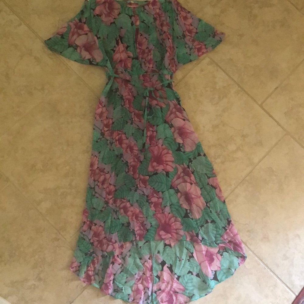 Leifnotes Hibiscus Midi Chiffon dress - Picture 2 of 4